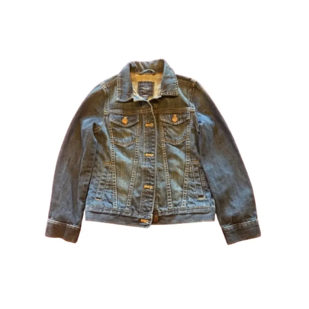 GapKids Denim Jacket Size M Blue Jean Trucker Jacket Unisex Boys Girls Classic